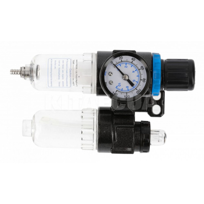 Фильтр-регулятор с манометром и лубрикатором пневматический 1/4" 9 бар HOGERT (HT4R874)