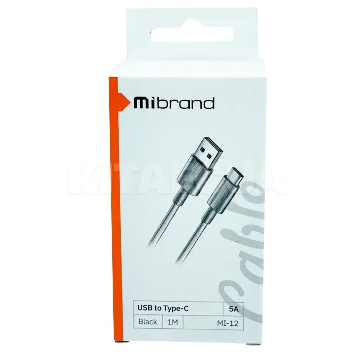 Кабель USB - Type-C 5A MI-12 1м черный Mibrand (MIDC/12TB) - 2