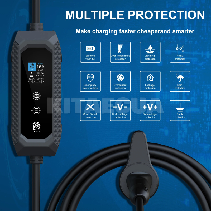 Зарядка для электромобиля Type Tesla 3.7 кВт 16А 1-фаза EVSOW (EV3.5-16-1PH-TS) - 3