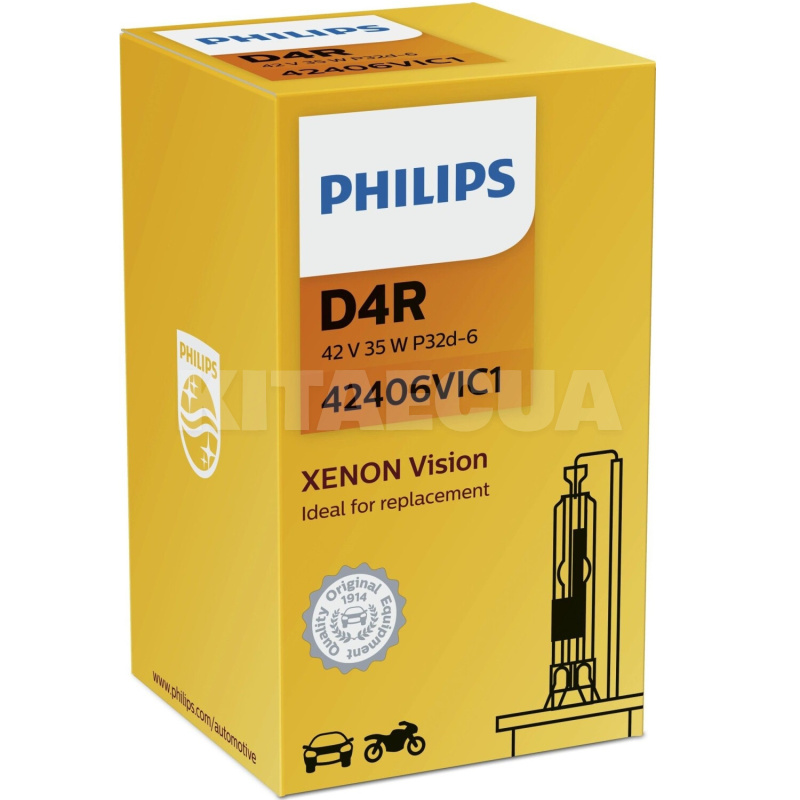 Ксеноновая лампа D4R 35W 42V (P32d-6) Vision PHILIPS (42406VIC1)