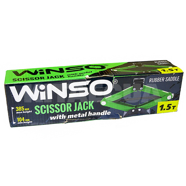 Домкрат механический ромбовидный до 1.5т (104мм-385мм) с резиновой накладкой Winso (121510-Winso) - 2