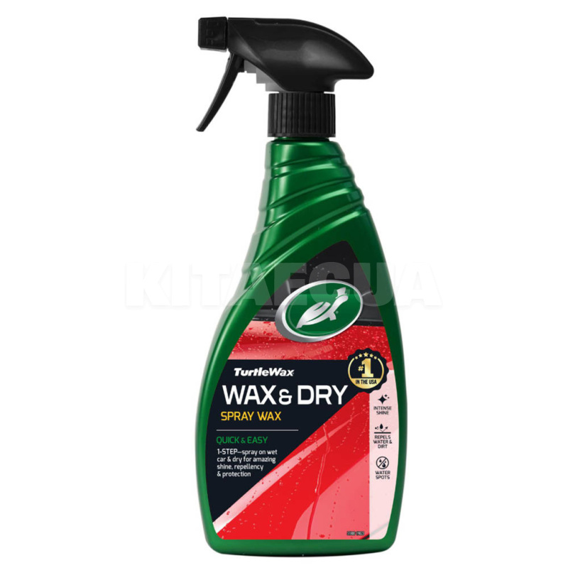 поліроль з воском 500мл Wax-Dry Spray Turtle Wax (52795)