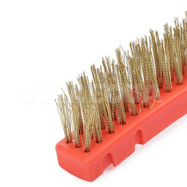Щітка з металу 3-рядна латунна з пластиковою ручкою YATO (YT-6341) - 2