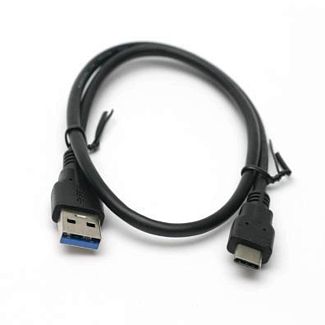 Кабель USB AM - Type-C 0.5м чорний PowerPlant