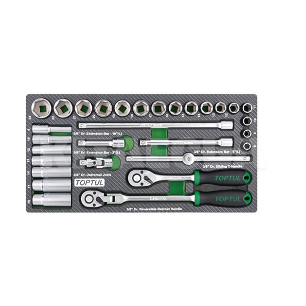 Набор головок и комплектующих 3/8" 30 предметов TOPTUL (GEA3005-TOPTUL)