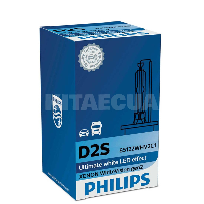 Ксеноновая лампа D2S 35W 85V (P32d-2) C1 White Vision gen2 PHILIPS (85122 WHV2 C1)
