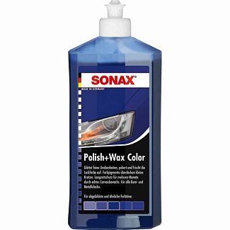 Кольоровий поліроль c воском синій 500мл Polish&Wax Color NanoPro Sonax