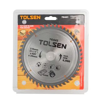 Коло пиляльне з ТВС напайками по дереву 210 х 48Т х 30мм TOLSEN