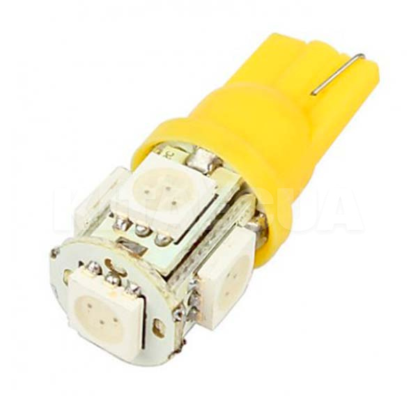 LED лампа для авто W5W T10 SMD (T10-05-5050-YELLOW-SMD)