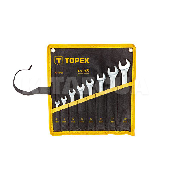 Набор ключей комбинированных 8 предметов 6-19 мм TOPEX (35D759)