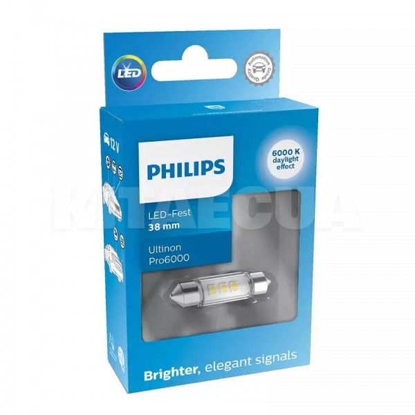 LED лампа для авто Ultinon Pro6000 SV8.5 2.2W 6000К 38 мм PHILIPS (11854CU60X1) - 3
