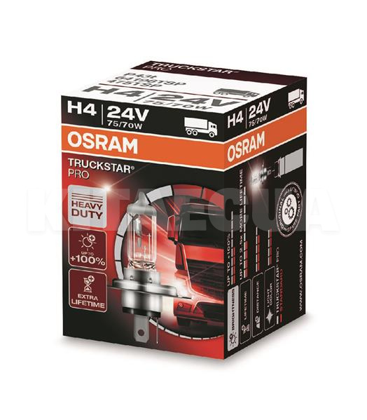 Галогенна лампа H4 75/70W 24V TruckStar +100% Osram (OS 64196 TSP)