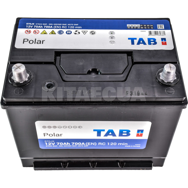 Аккумулятор автомобильный 70Ач 700А "+" слева TAB (TAB POLAR 70L JIS) - 2