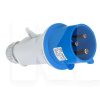Вилка кабельна 32A 250В 2P+E IP44 синя IDE (2104)