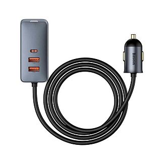автомобільний зарядний пристрій 3 usb + 2C gray BASEUS