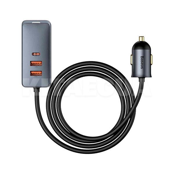 автомобільний зарядний пристрій 3 usb + 2C gray BASEUS (CCBT-A0G-BASEUS)
