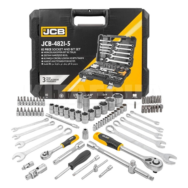 Набор инструментов 1/2" 1/4" 82 предмета JCB (JCB-4821-5) - 2