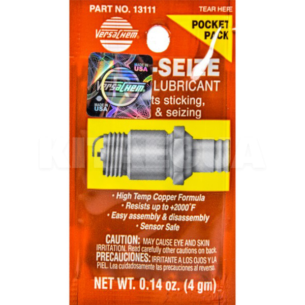 Мастило мідне 4г високо-температурне (-34°С до +982°С) Anti-Seize Thread Lubricant VersaChem (13111)