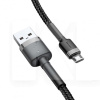 Кабель USB - microUSB Cafule 2А 3м серый/черный BASEUS (CAMKLF-HG1)