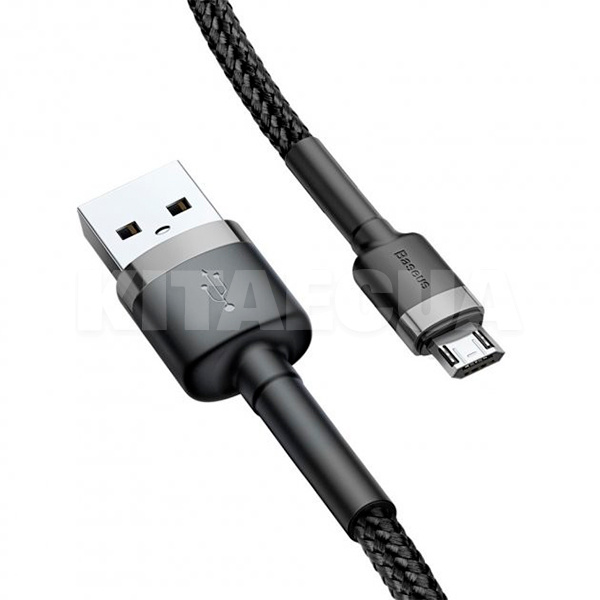 Кабель USB - microUSB Cafule 2А 3м серый/черный BASEUS (CAMKLF-HG1) - 2