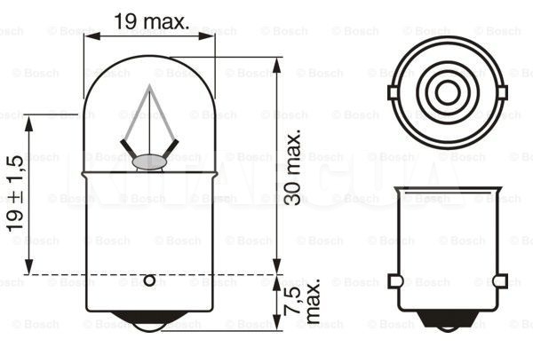 Лампа розжарювання 12V 5W Trucklight Bosch (BO 1987302510) - 3