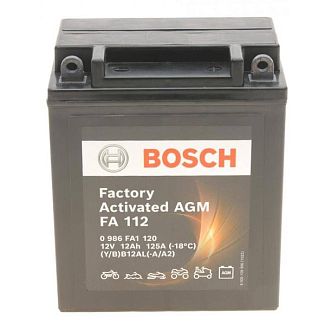 Мото акумулятор FA 112 12Ач 125А "+" праворуч BOSCH