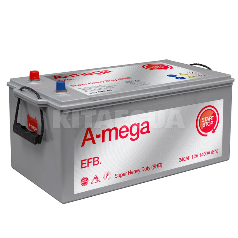 Акумулятор автомобільний 240Ач 1400А "+" зліва A-Mega (6СТ-240-А3-EFB(1))