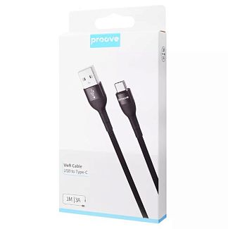 Кабель USB - Type-C 3A 1м черный PROOVE