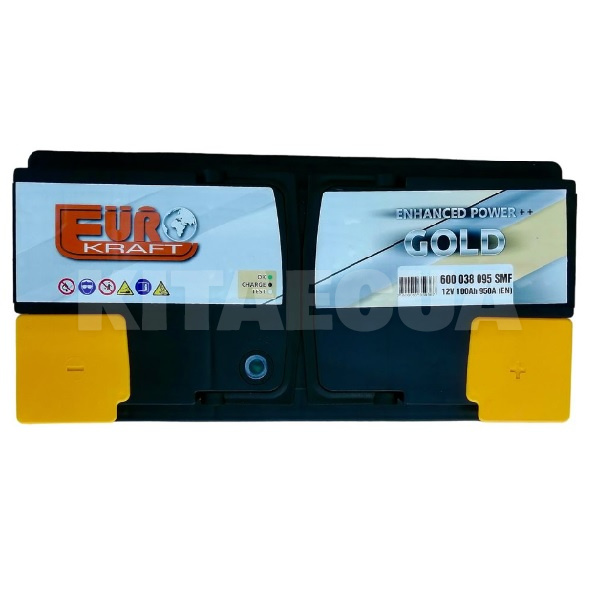 Аккумулятор автомобильный 100ч 950А "+" справа EUROKRAFT (СТ-00145990) - 2