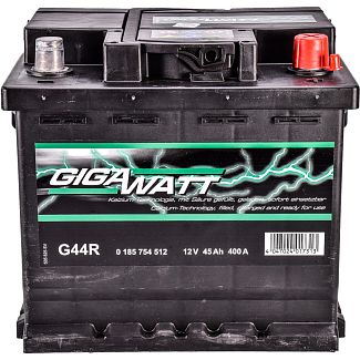 Аккумулятор автомобильный 45Ач 400А "+" справа GIGAWATT