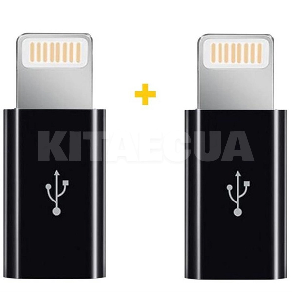 Перехідник microUSB - Lightning AC-030 чорний 2шт. XoKo (XK-AC030-BK2)