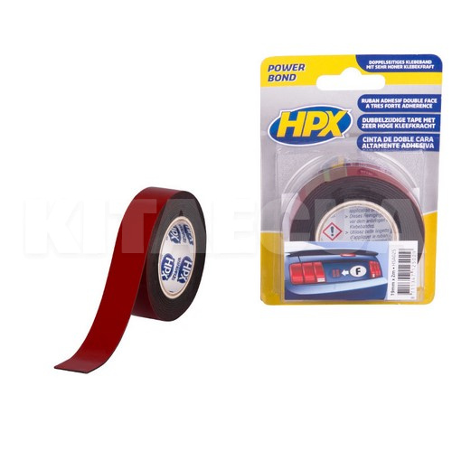 Автомобільна двостороння стрічка для молдингів, знаків, ребер жорсткості 2 м х 19 мм антрацит HSA HPX (HPX HSA025) - 2