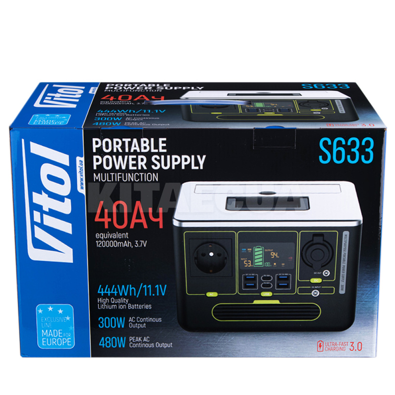 Портативная зарядная станция 444 Втч чистый синус VITOL (S633) - 5