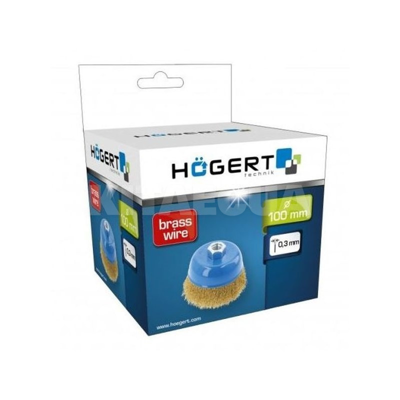 Щетка чашечная латунная с резьбой 100 мм HOGERT (HT7D732) - 3