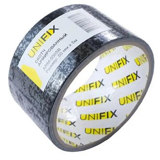 Клейкая армированная лента 5 м х 50 мм черная UNIFIX