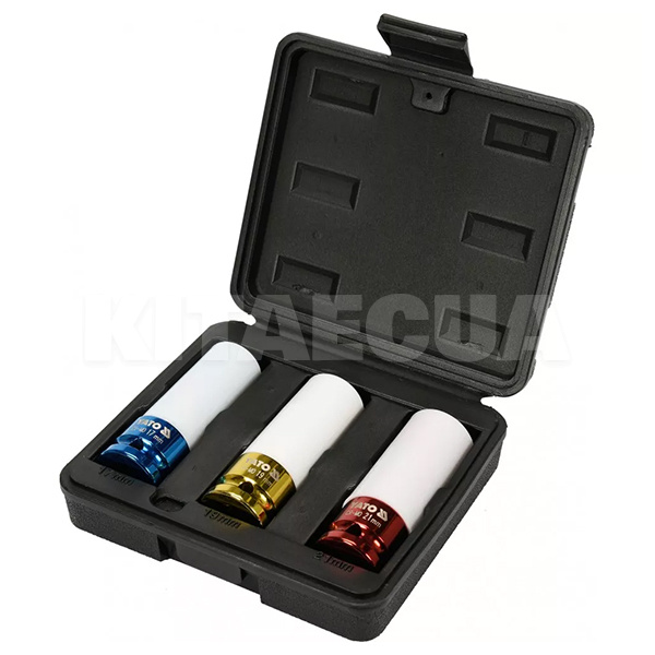 Набір головок 6-гранних CrMo 1/2" 3шт. YATO (YT-1056) - 4