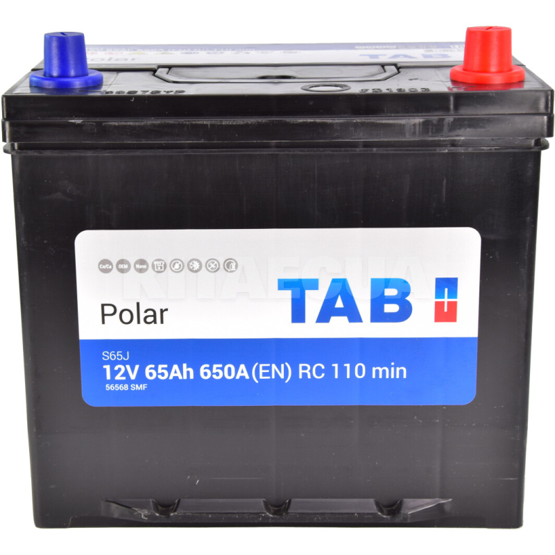 Акумулятор автомобільний 65Ач 650А "+" праворуч TAB (TAB POLAR 65 JIS)