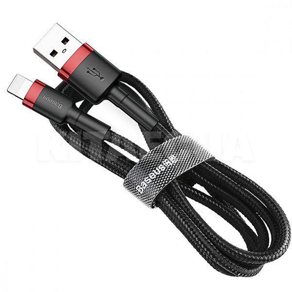 Кабель USB Lightning 2.4A Cafule 1м чорно-червоний BASEUS (180290066) - 2