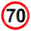 Наклейка знак "70" діам. (110395)
