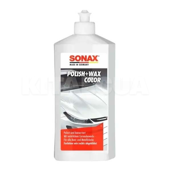 Цветной полироль c воском белый 250мл Polish&Wax Color NanoPro Sonax (296041)