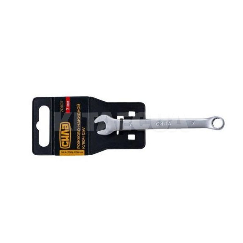 Ключ рожково-накидний 7 мм 12-гранний матовий CrV СИЛА (201107) - 2