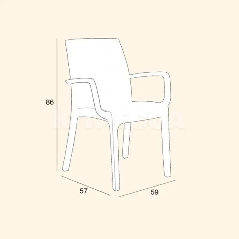 Стілець садовий пластиковий Verona armchair графіт до 110 кг Bica (8003723491935) - 2