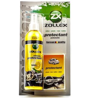 Полироль для пластика с губкой "лимон" 240мл ZOLLEX