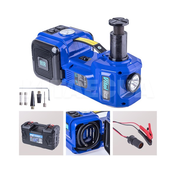 Домкрат електро-гідравлічний телескопічний до 2т (135-360 мм) 12В з компресором VITOL (HF01-A-VITOL) - 3