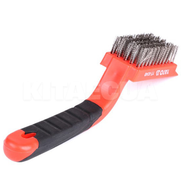 Щітка з металу 5-рядна нержавіюча сталь з пластиковою ручкою YATO (YT-6340) - 2