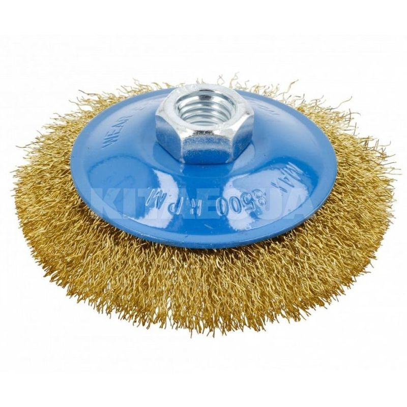 Щетка дисковая латунная с резьбой 100 мм HOGERT (HT7D722)