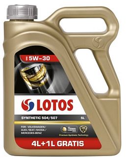 Масло моторне синтетичне 5л 5W-30 SYNTHETIC 504/507 LOTOS