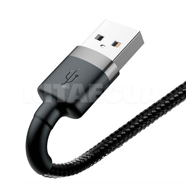 Кабель USB lightning 2.4A 1м сірий/чорний BASEUS (CALKLF-BG1) - 4