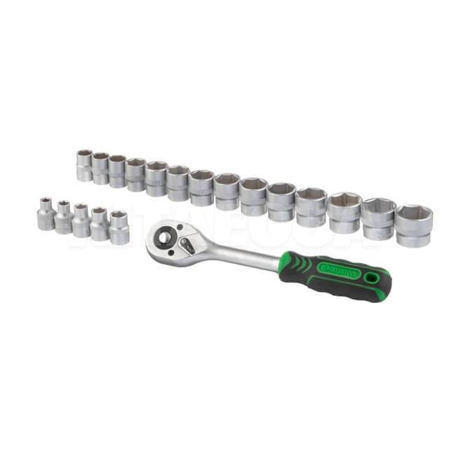 Набір головок 6-гранних 3/8" та рукоятка з храповим механізмом Intertool (ET-6020-Intertool) - 4