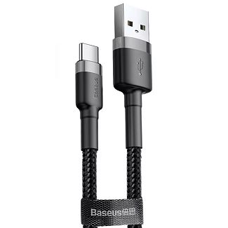 Кабель USB Type-C 3A Cafule 0.5м чорно/сірий BASEUS
